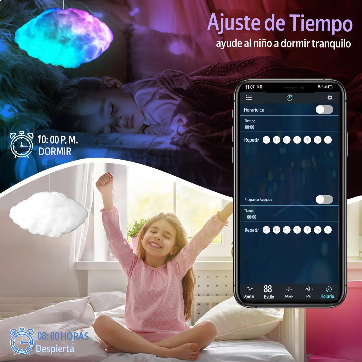 LUCES NAVIDAD NUBE RGB BLUETOOTH