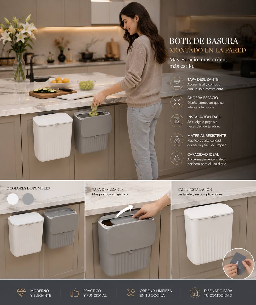 TACHO DE BASURA PLEGABLE